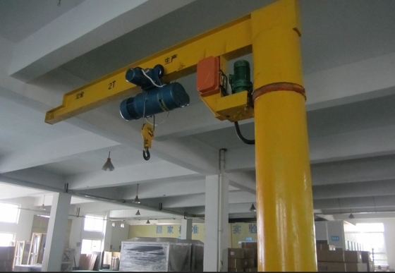Σταθερή στήλη 8m Cantilever μήκους γερανός φλόκων βραχιόνων ελεύθερος στεμένος 3,2 τόνο