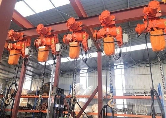 Ηλεκτρικός ανελκυστήρας αλυσίδων CE 0.5T-50T HHBB του ISO με το μηχανοποιημένο καροτσάκι