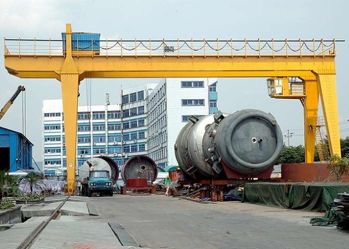 Ηλεκτρική 10-75t διπλή ράβδος Gantry γερανό ομαλή ανύψωση με ασύρματο τηλεχειριστήριο