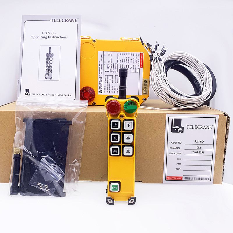 F24 - 6D ο ασύρματος έλεγχος 6 της Radio Remote κουμπιά διπλασιάζει την ταχύτητα για τον ΤΗΛΕ ανελκυστήρα γερανών